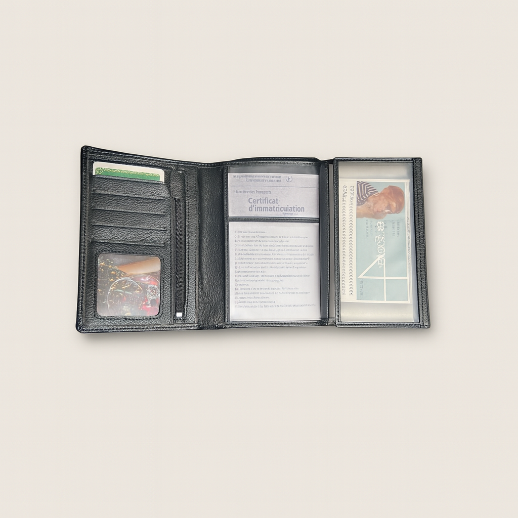 Porte Feuille Noir - Cuir Grainé