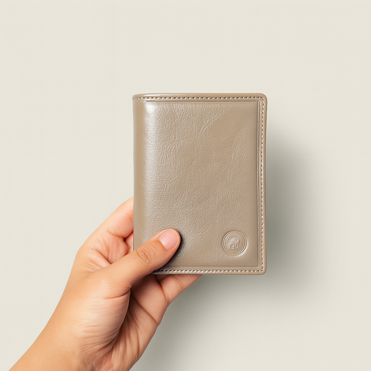 Porte-feuille Beige - Cuir véritable