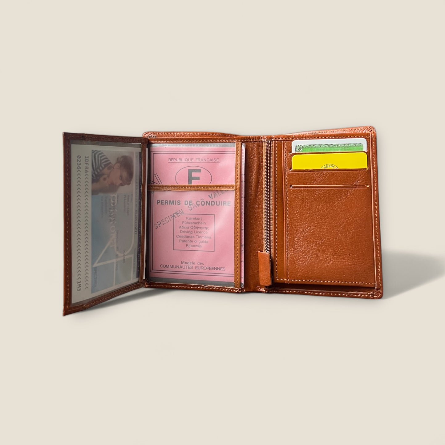 Porte-feuille Orange - Cuir véritable