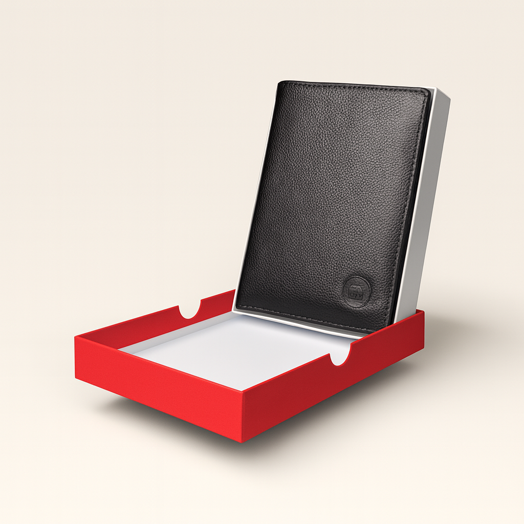 Porte Feuille Noir - Cuir Grainé