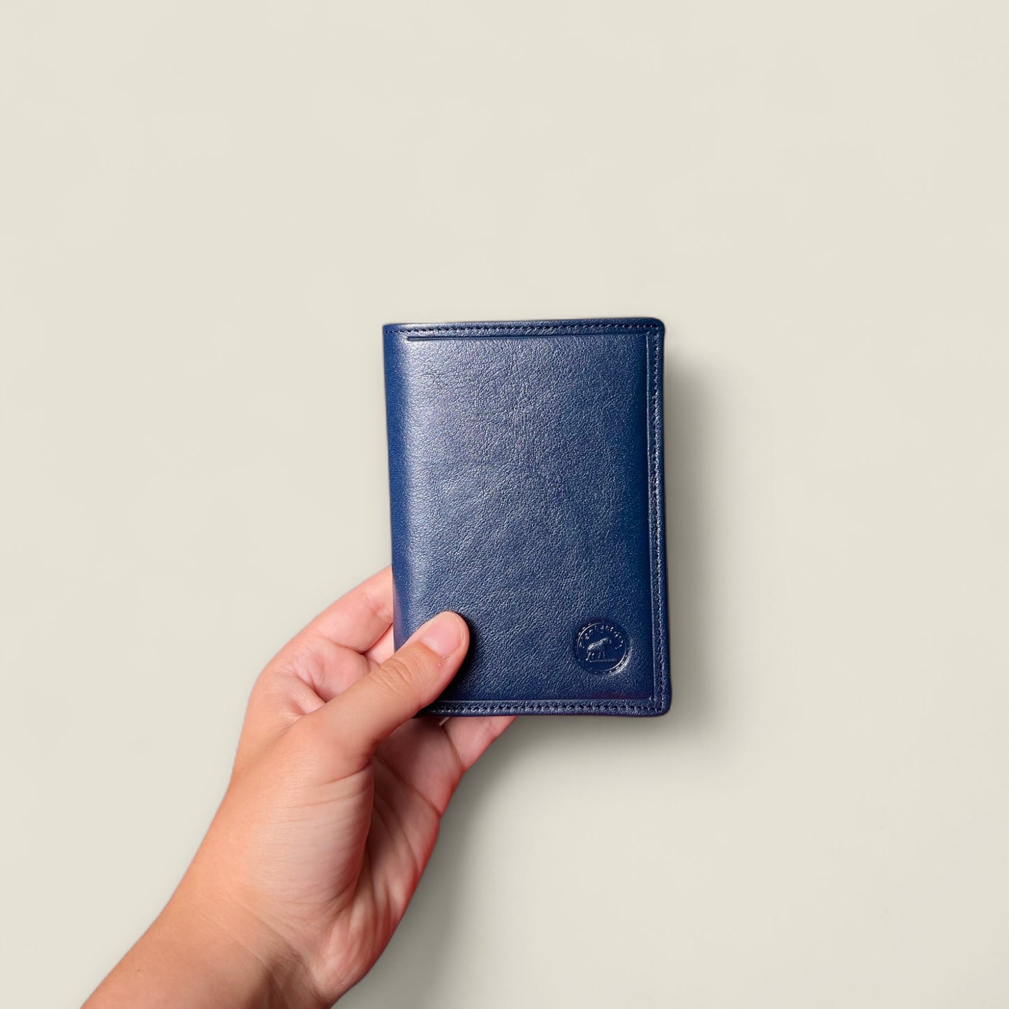 Portefeuille en Cuir Véritable – Bleu marine – Compact et Sécurisé