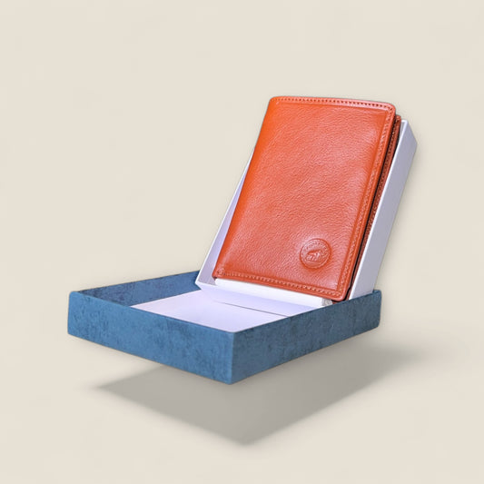 Porte-feuille Orange - Cuir véritable