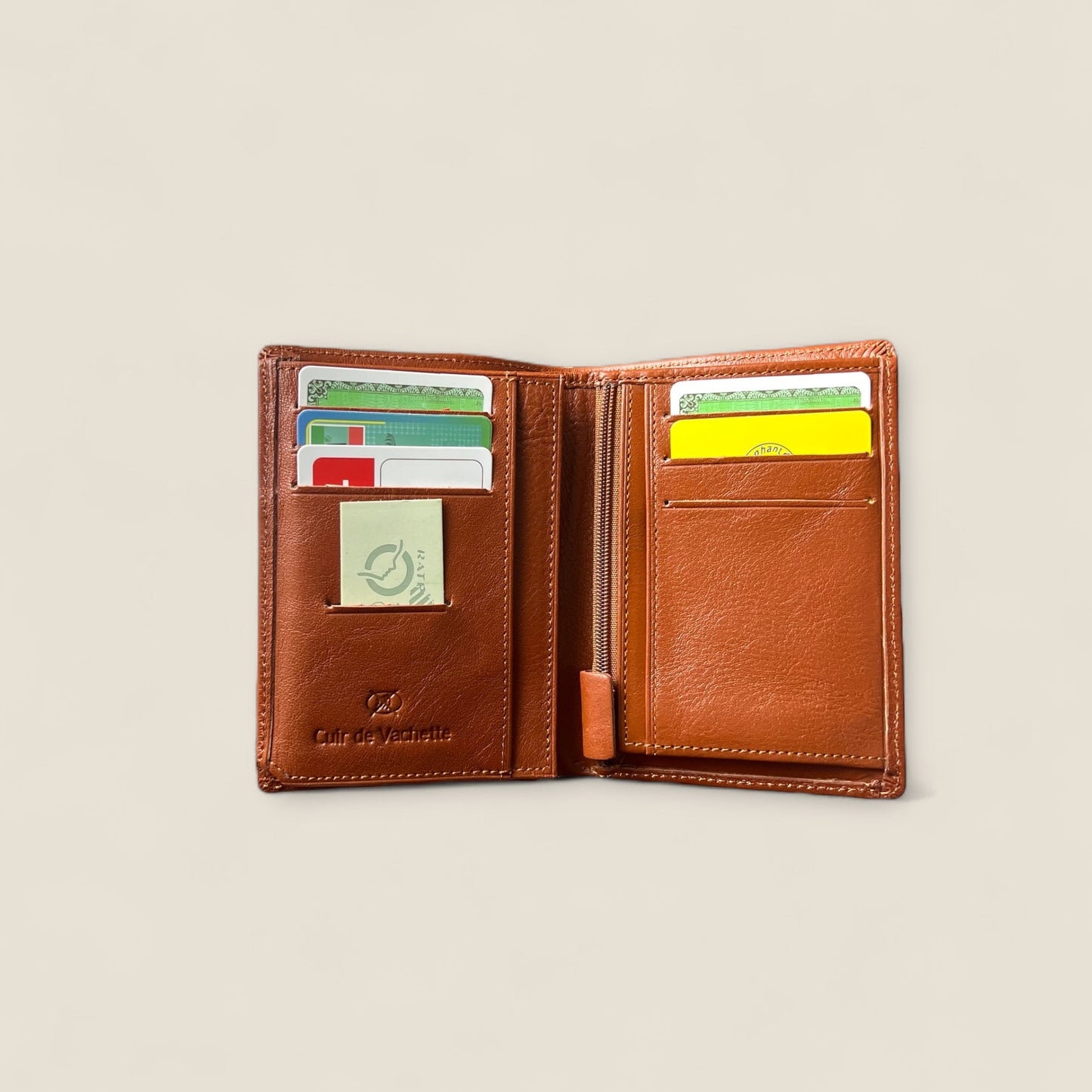 Porte-feuille Orange - Cuir véritable