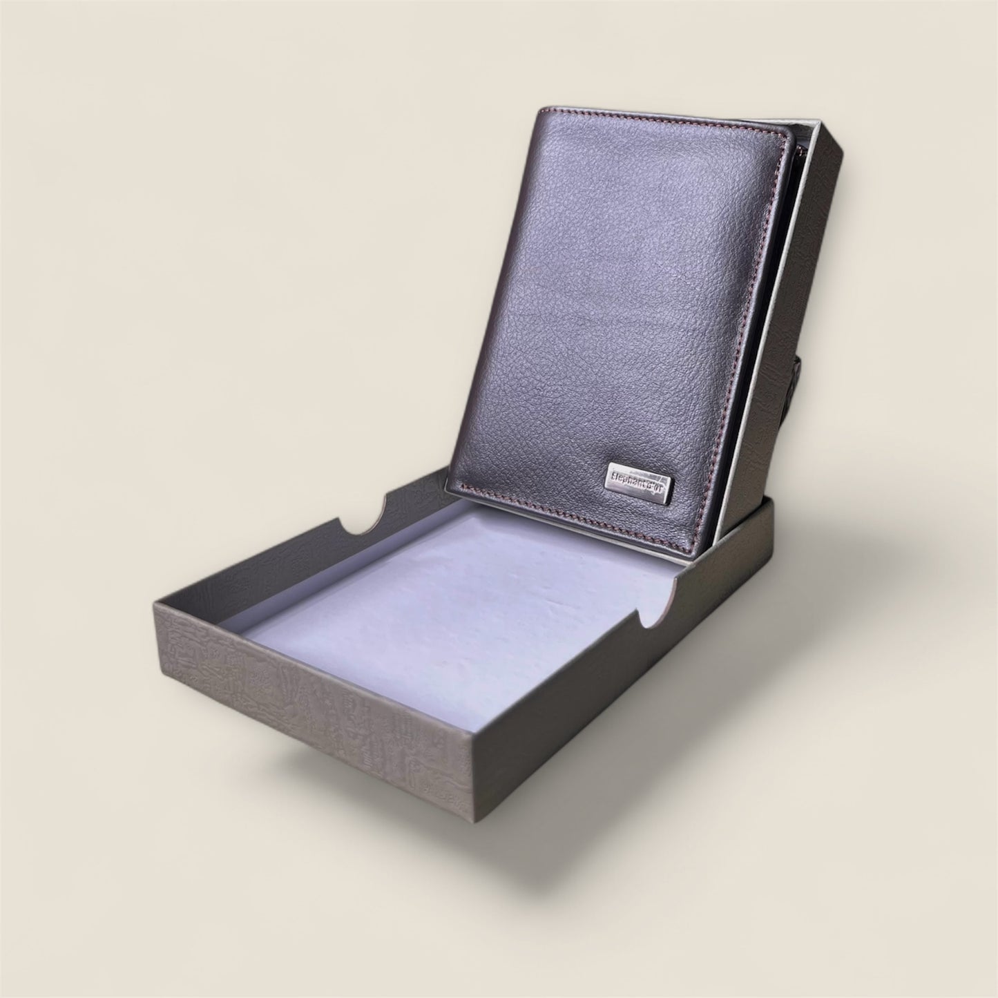 Porte-feuille en cuir véritable- Marron